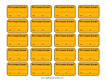 Petitioner Exhibit Labels