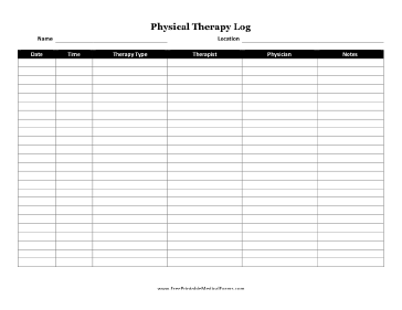 Physical Therapy Log