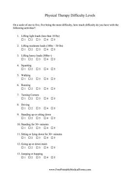 Physical Therapy Questionnaire