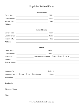 Physician Referral Form