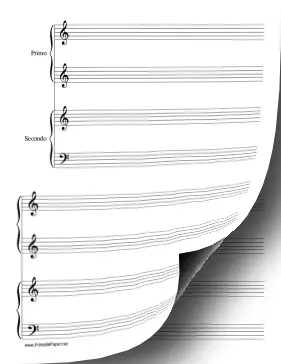 Printable Piano Duet-1 Piano in 4 Hands-high Music Paper