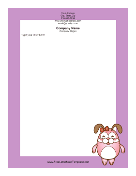 Pink Bunny Easter Letterhead