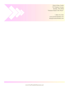 Pink Chevron Header stationery design