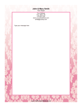 Pink Leaf stationery design