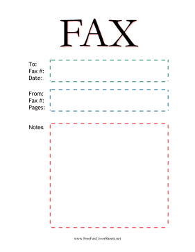 Plain Fax Color fax cover sheet