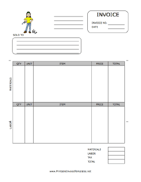 Plumber Invoice (Female) Template