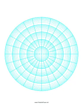 Printable Polar Graph Paper - Logarithmic - Five Decades Fifteen Degrees