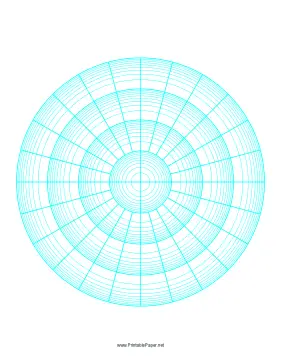 Printable Polar Graph Paper - Logarithmic - Four Decades Fifteen Degrees