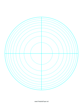 Printable Polar Graph Paper - Logarithmic - One Decade Fifteen Degrees