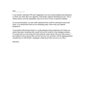 Political Advertising Complaint Letter