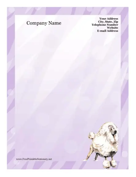 Poodle stationery design