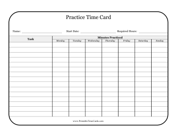 Practice Time Card