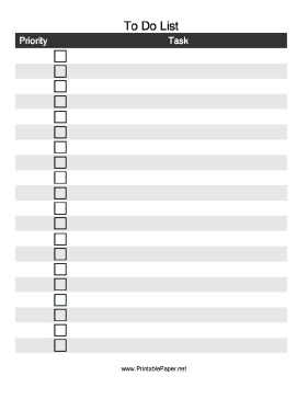 Printable Priority Checklist To Do List