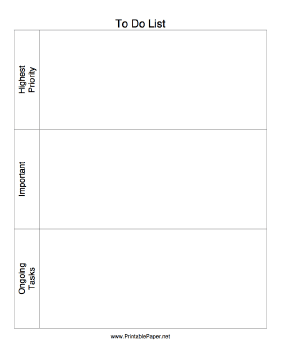 Printable Priority To Do List