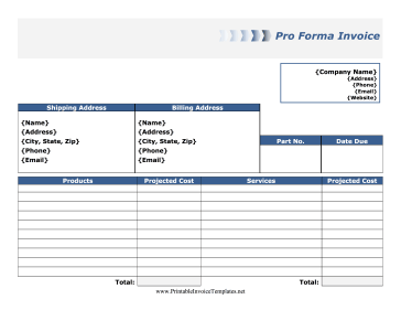 Pro Forma Invoice Template