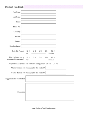 Product Feedback Form