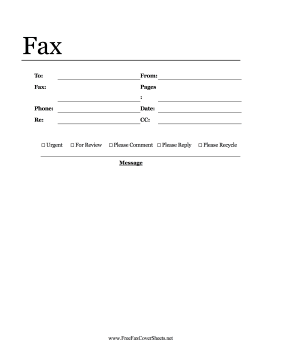 Professional fax cover sheet