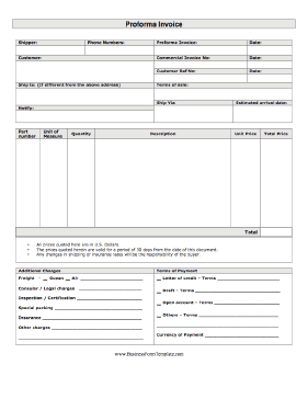 Proforma Invoice