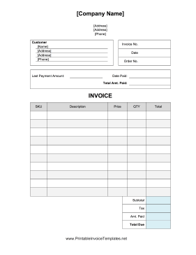 Progress Payment Invoice Template