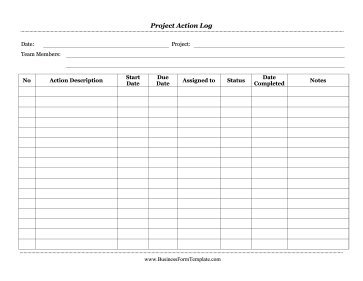 Project Action Log