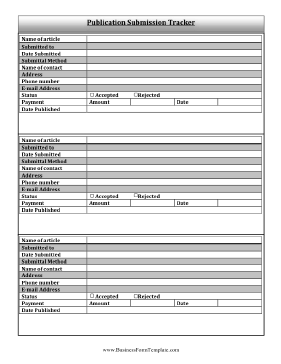 Publication Submission Tracker