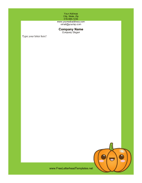 Pumpkin Halloween Letterhead