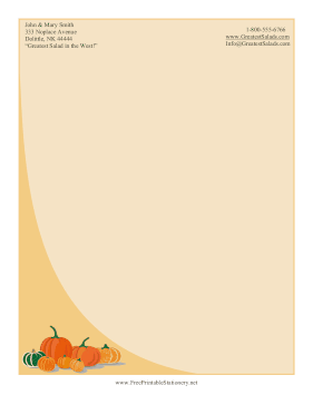 Pumpkin Harvest stationery design