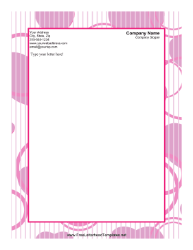 Purple Hearts Valentines Letterhead