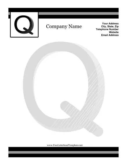 Q Monogram Letterhead