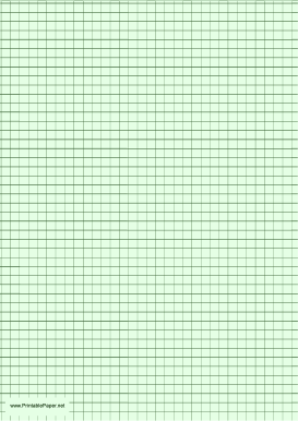 Printable Graph Paper - Light Green - One Inch Grid - A4