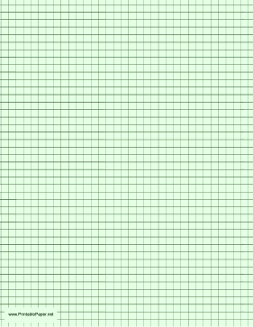 Printable Graph Paper - Light Green - One Inch Grid