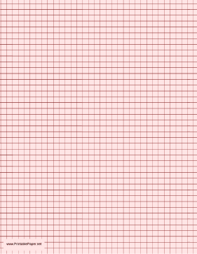 Printable Graph Paper - Light Red - One Inch Grid