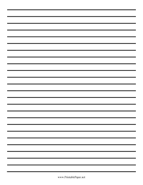 Printable Low Vision Writing Paper - Quarter Inch - Letter