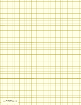 Printable Graph Paper - Light Yellow - One Inch Grid