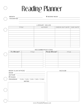 Reading Planner