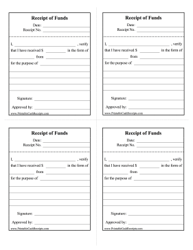 Receipt of Funds (4 per page)