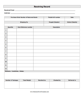 Receiving Record