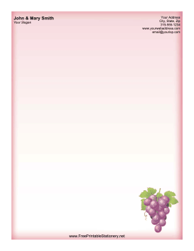 Red Wine Grape stationery design