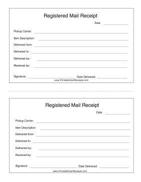 Registered Mail Receipt