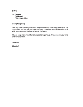 Rejection Response Letter