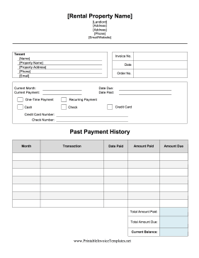 Rental Invoice Template