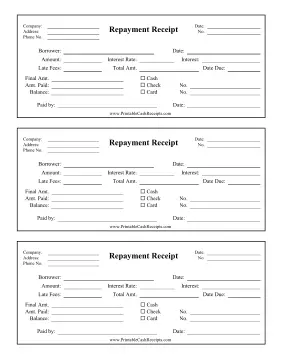 Repayment Receipt