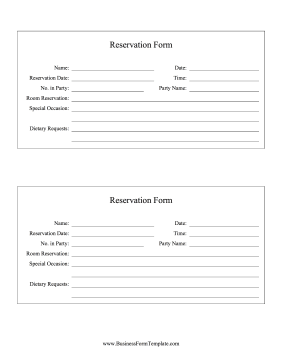 Reservation Form