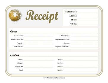 Reservation Receipt Lodging