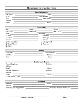 Respondent Information Form