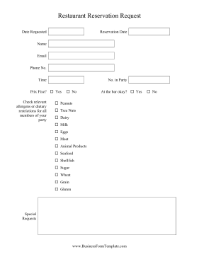 Restaurant Reservation Request