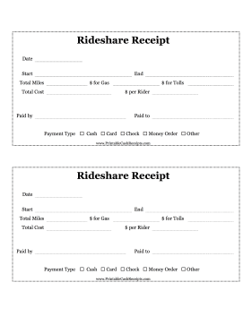 Rideshare Receipt