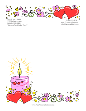 Romantic Candlelight stationery design