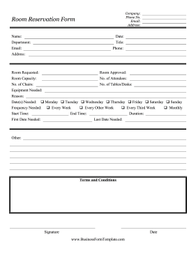 Room Reservation Form