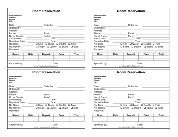 Room Reservation Receipt